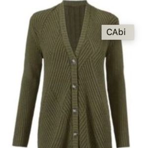 CAbi 3536 Aerial Cardigan Olive Button Front